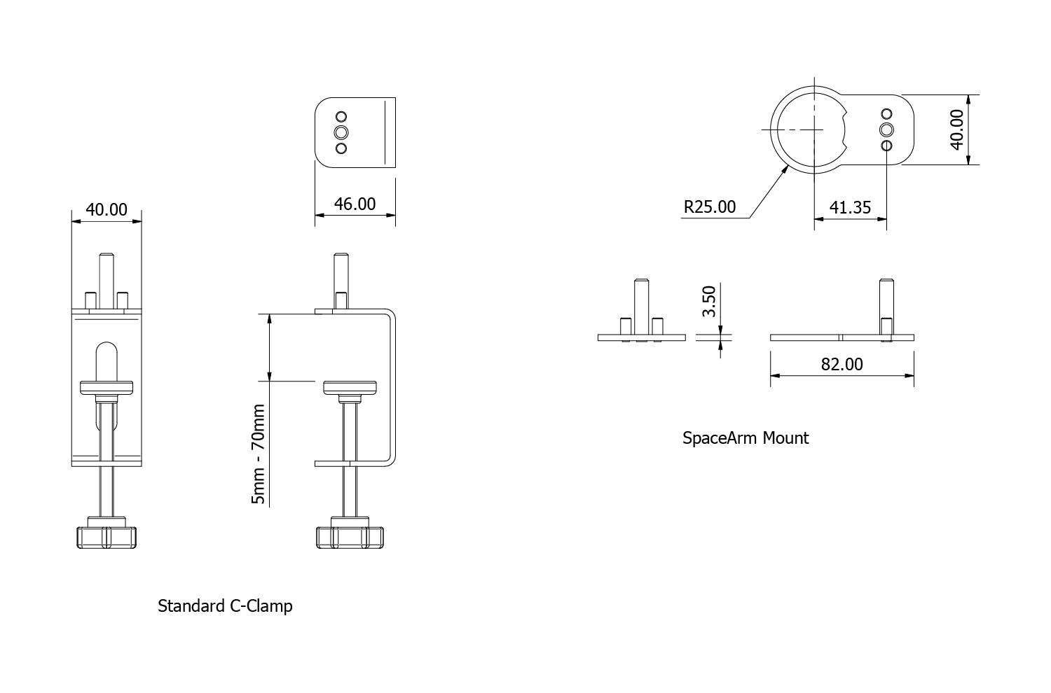 C-Clamp Technical Drawing
