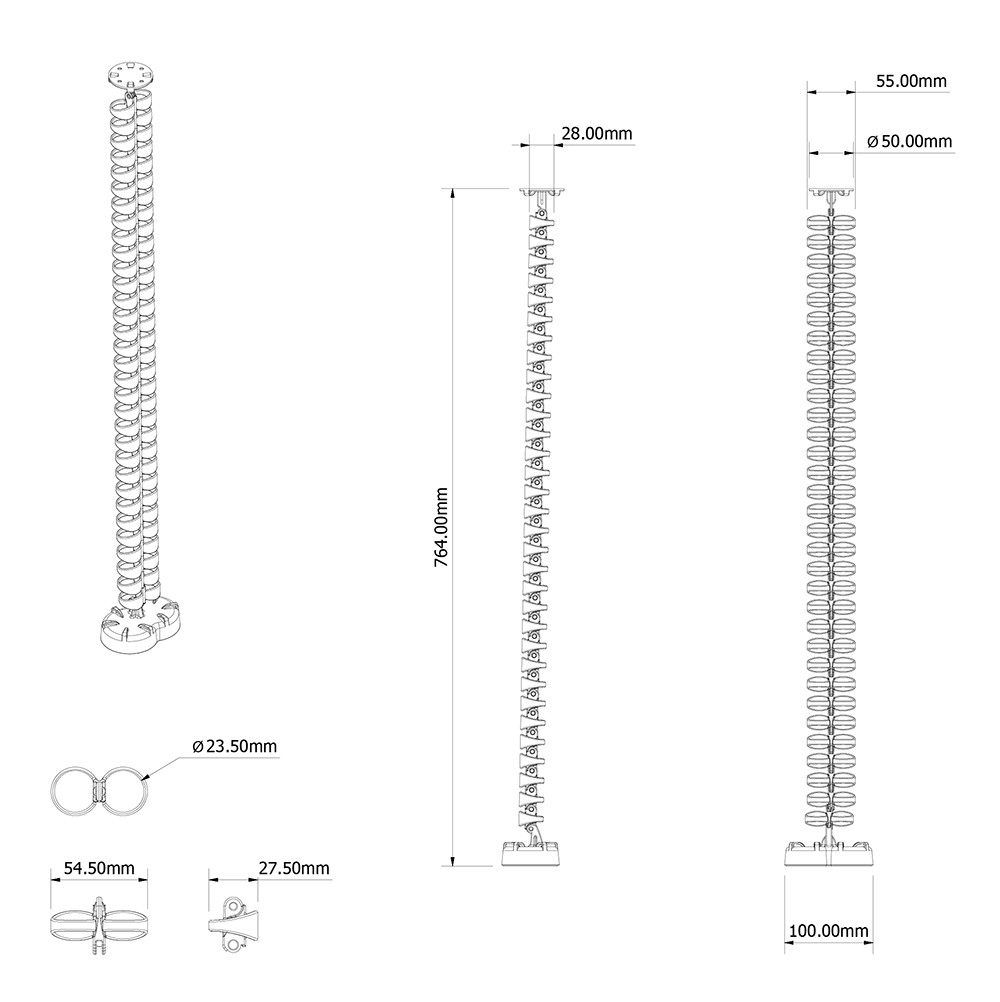 Cable Spine - Technische Zeichnung